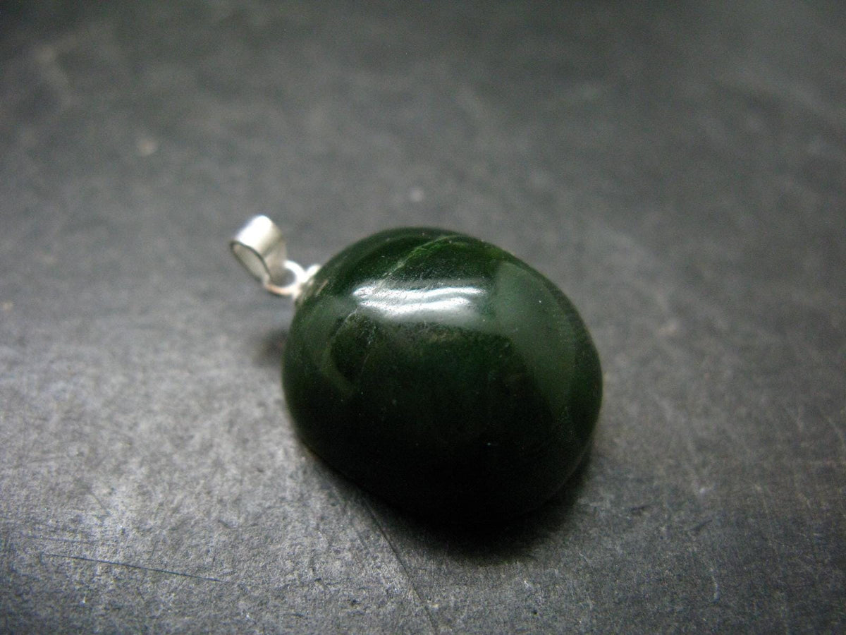 Nephrite Jade Cabochon Pendant From Canada - 1.0" - 7.77 Grams