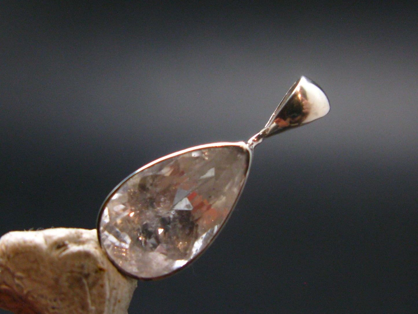 3.34 Carat Phenakite Phenacite Gem Sterling Silver Pendant from Russia - 0.8" - 1.69 Grams