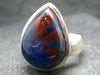 Large Pear shaped Cabochon Brownish Red Bustamite Silver 925 Ring from South Africa - Size 9
