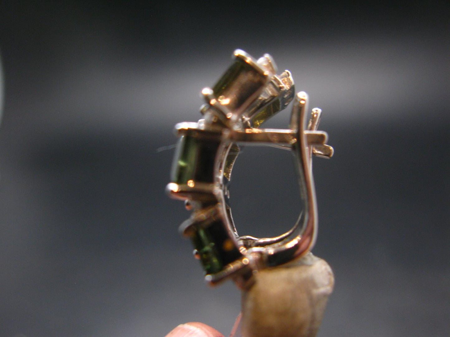 Moldavite Tektite Silver Earrings from Czech Republic - 4.81 Grams