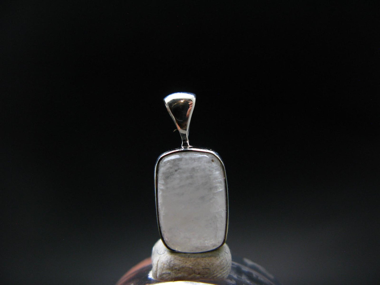 Raw Rare Natrolite Crystal Silver Pendant From Russia - 0.7" - 1.58 Grams