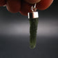 Gem Moldavite Tektite SS Pendant From Czech Republic - 1.5" - 2.5 Grams
