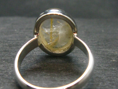 Fine Rutilated Quartz Silver Ring from Brazil - 6.12 Grams - Size 10