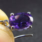 Orchid St. Valentine Gem!! Oval Shaped Faceted Natural Amethyst 925 Sterling Silver Drop Earrings - 0.8" - 1.3 Grams