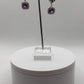 Square Amethyst Drop Earrings with Halo – Elegant Purple Crystal Dangles in Sterling Silver - Weight 5.83 Grams