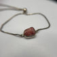 Natural Rhodochrosite Sterling Silver Chain Bracelet | Pink Crystal Adjustable Bracelet