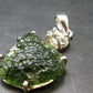 Moldavite & Herkimer Diamond Silver Pendant - 1.5" - 5.8 Grams