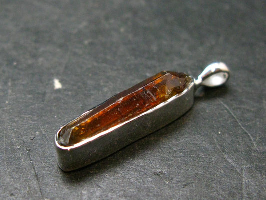 Zincite Zinkite Crystal 925 Silver Pendant From Poland - 1.1" - 2.73 Grams