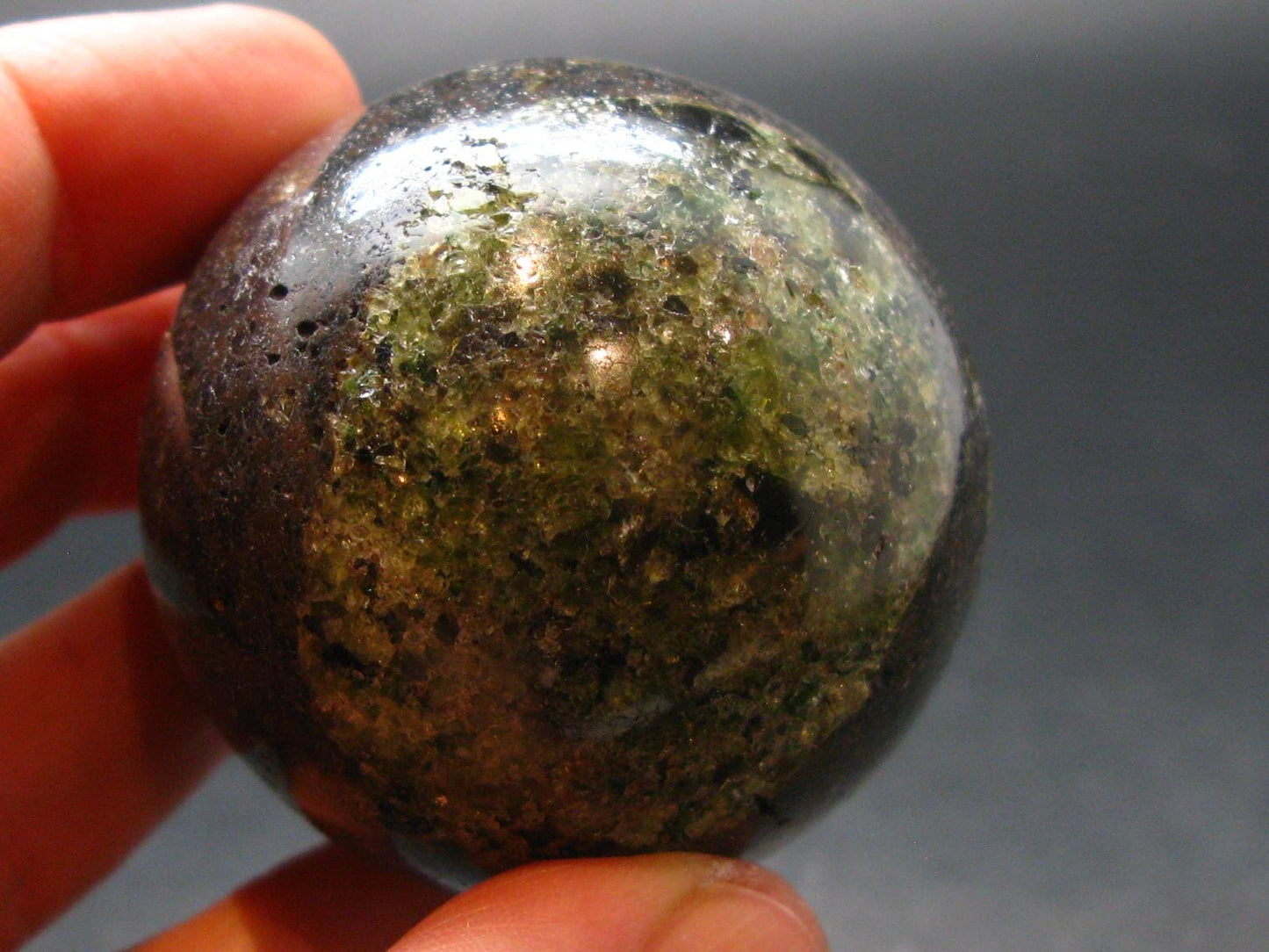 Peridot Olivine Sphere from Arizona, USA - 1.7" - 119.4 Grams