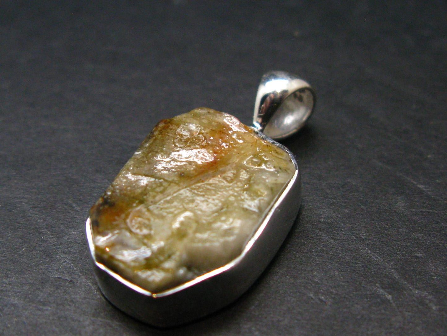 Phenakite Phenacite Crystal Silver Pendant From Brazil - 1.0" - 3.29 Grams