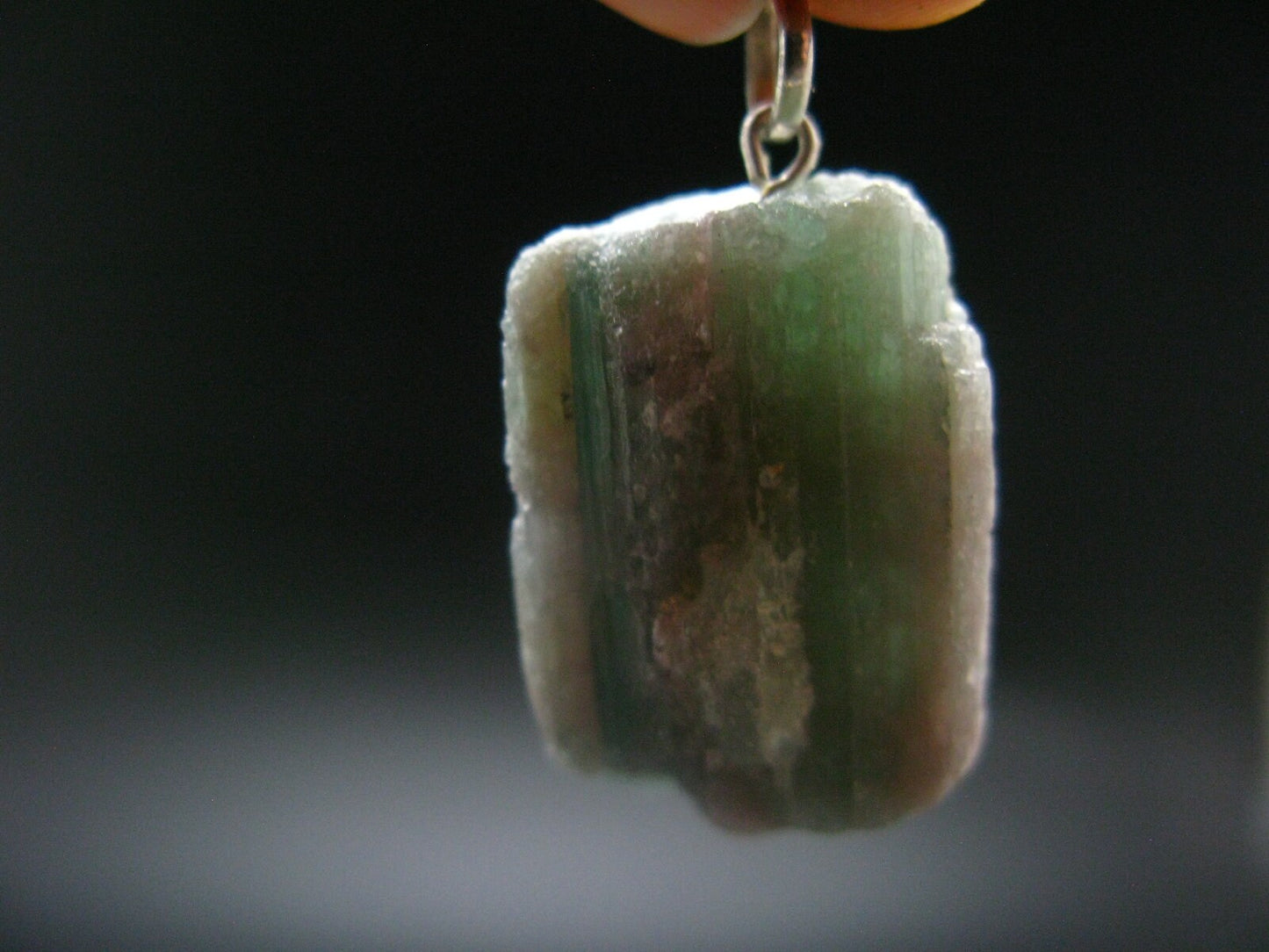 Rarest Paraiba Copper Blue Tourmaline Crystal Silver Pendant From Brazil - 1.4" - 10.32 Grams