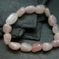 Rose Quartz Genuine Bracelet ~ 7 Inches ~ Tumbled Beads