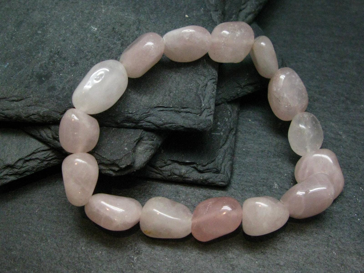 Rose Quartz Genuine Bracelet ~ 7 Inches ~ Tumbled Beads