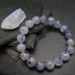 Dumortierite In Quartz Genuine Bracelet ~ 7.5 Inches ~ 12mm Round Beads