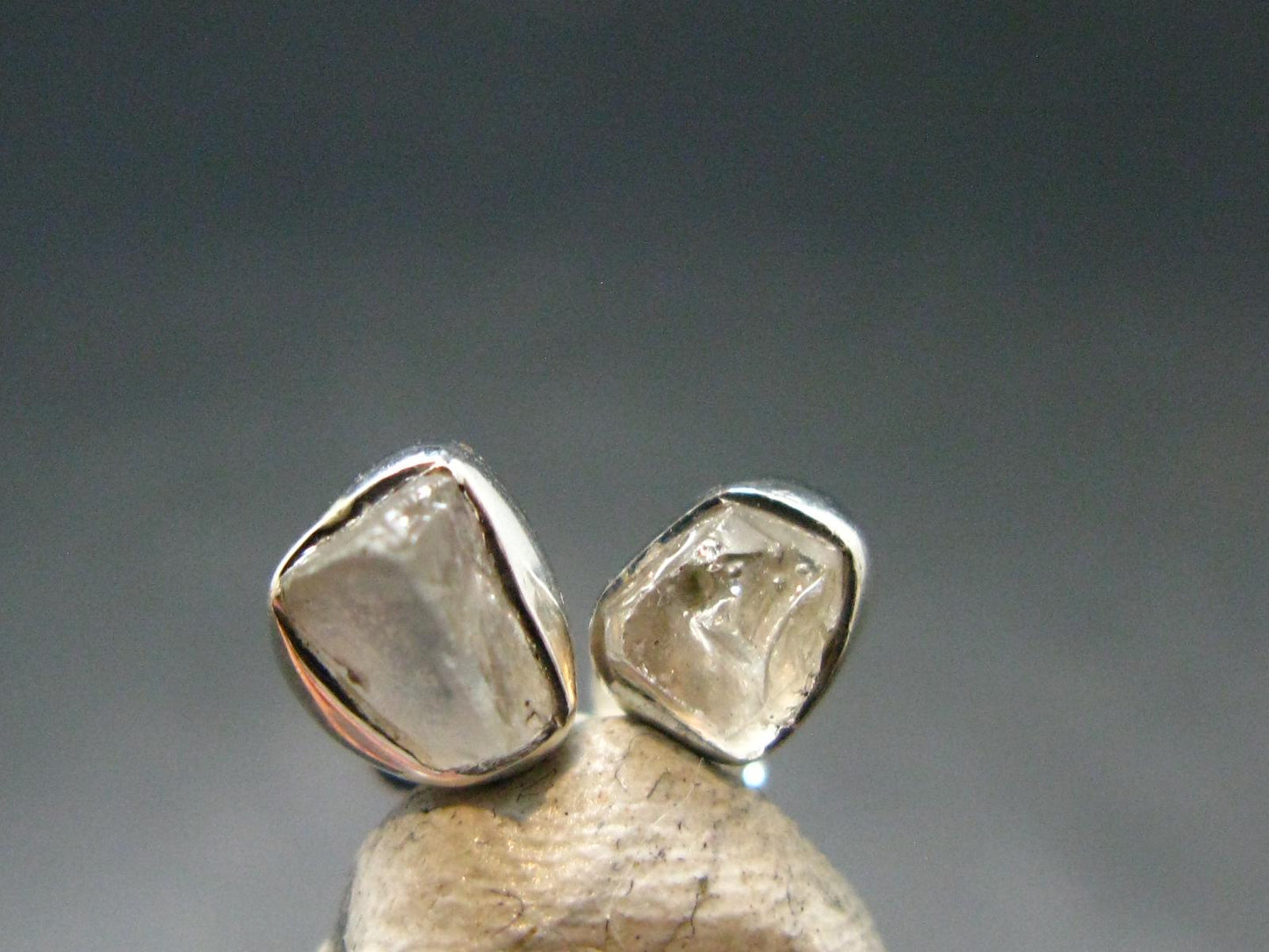 Phenakite Phenacite Stud Earrings Sterling Silver From Russia - 1.14 Grams