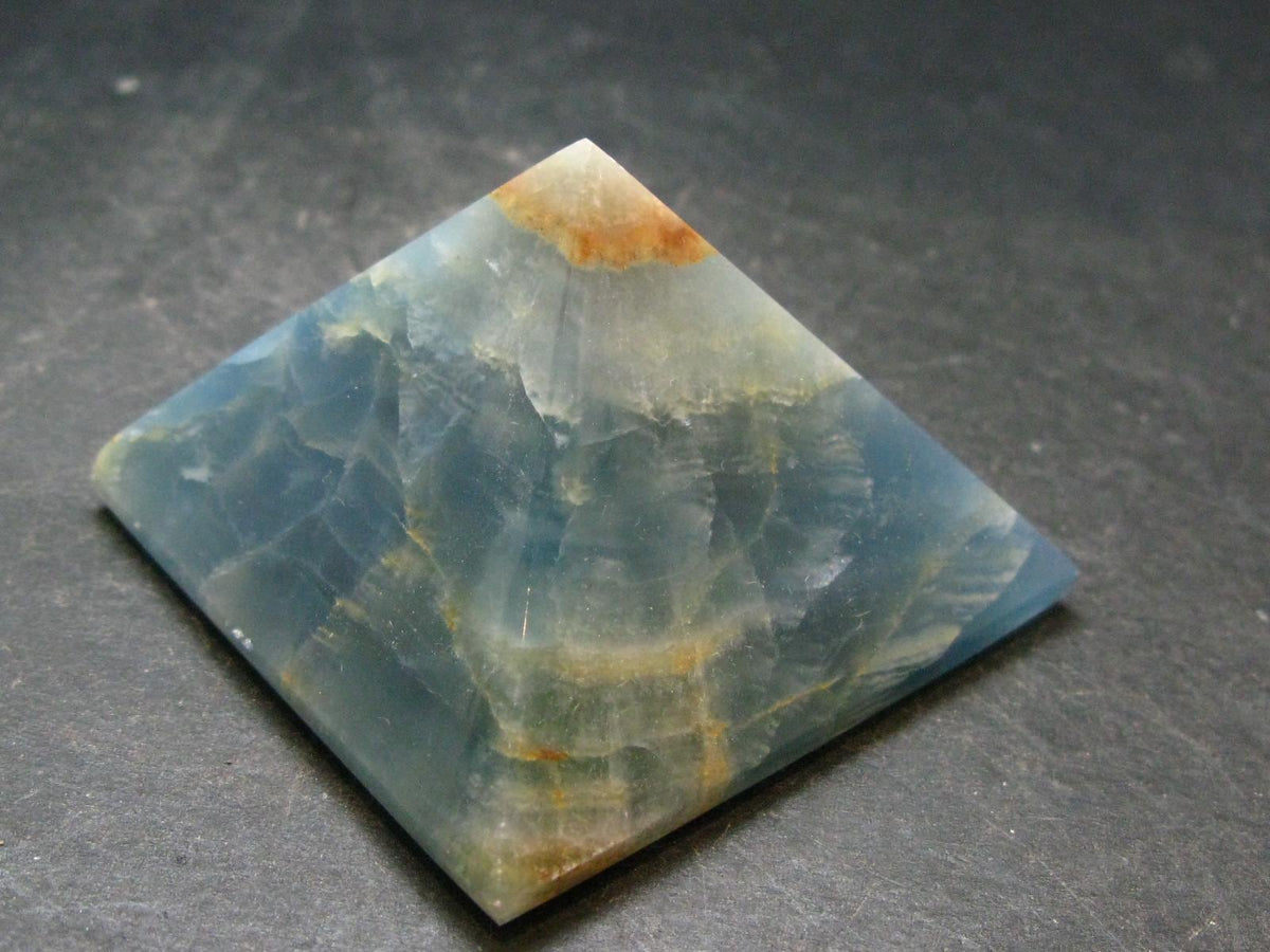 Lemurian Aquatine Blue Calcite Pyramid - 2.2" - 136.56 Grams