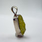Chrysoberyl Raw Stone Pendant Green Yellow Gemstone Silver Necklace Pendant Natural Crystal Jewelry Gift