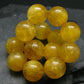 Yellow Fluorite Genuine Bracelet ~ 7.5 Inches ~ 17mm Round Beads