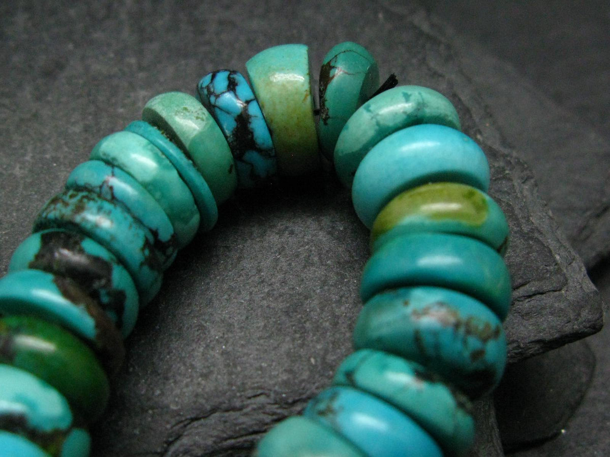 Turquoise Genuine Untreated Bracelet ~ 7 Inches ~ 12mm Rondelle Beads