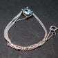 Stunning Genuine Faceted Aquamarine Gem Sterling Silver Pendant With Chain From Brazil - 17"