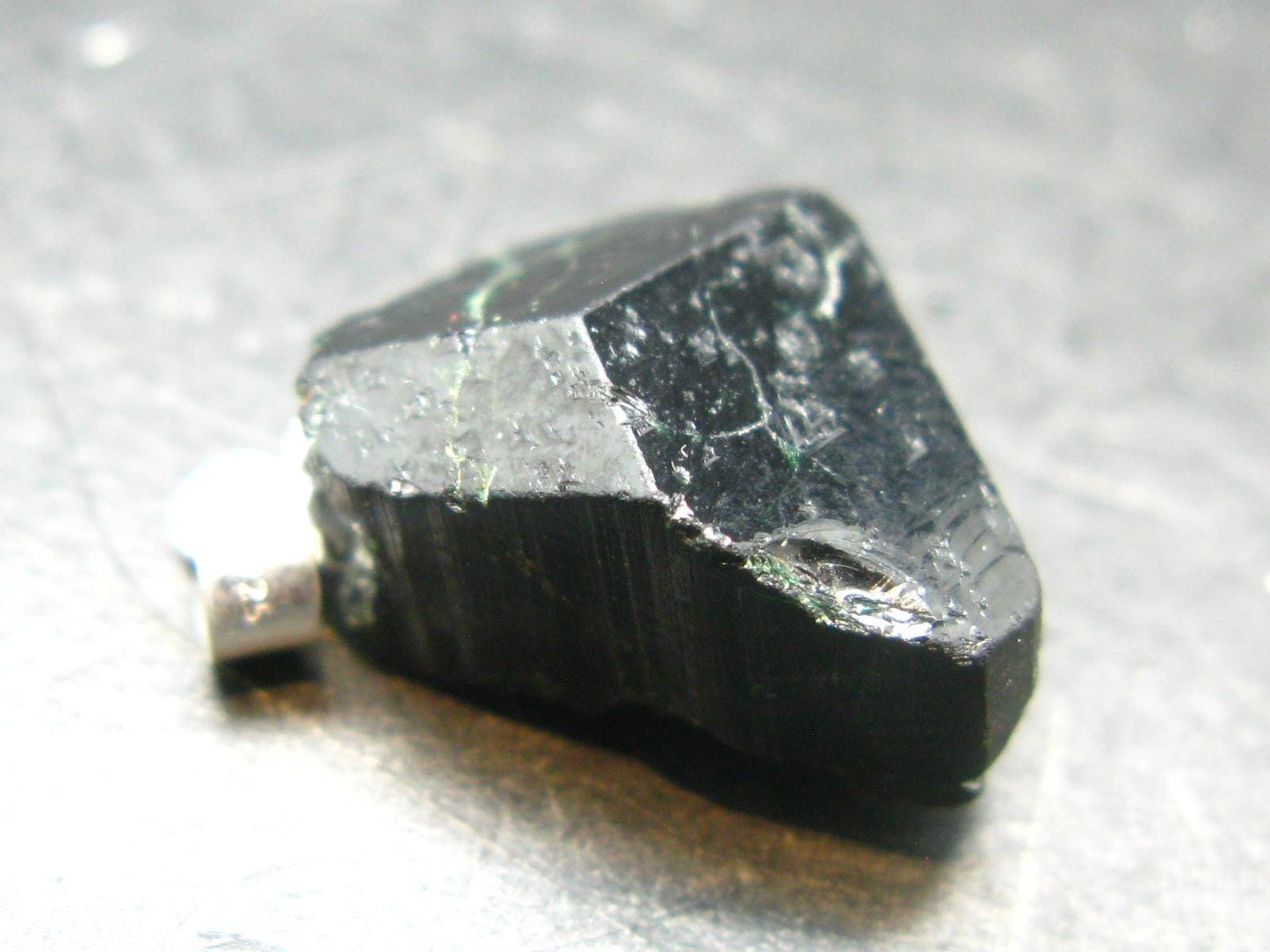 Rare Usambara Chrome Tourmaline Crystal Silver Pendant From Tanzania - 0.9" - 3.07 Grams