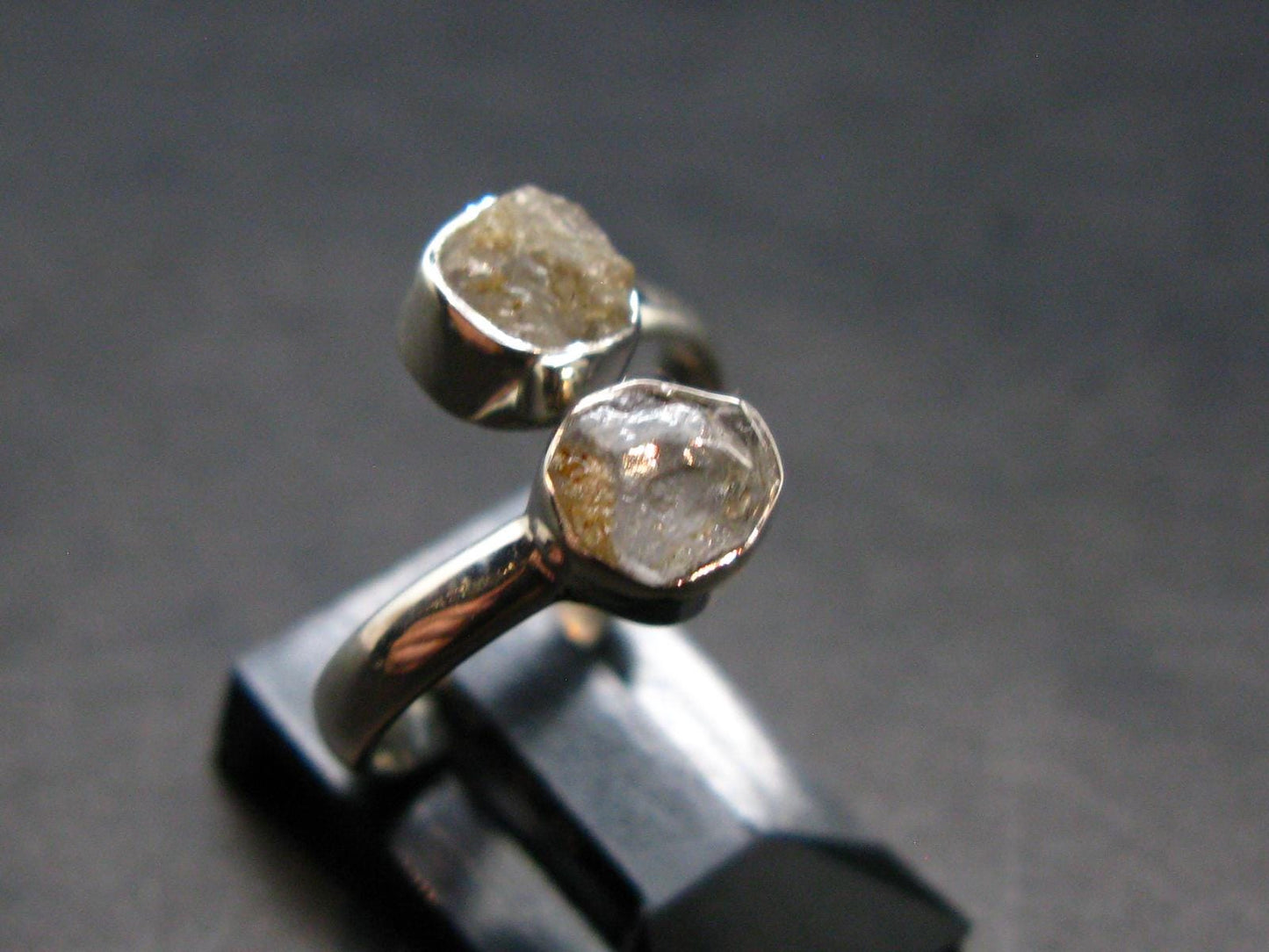 Gray Herderite Silver Ring from Africa - Size 5 - 2.11 Grams