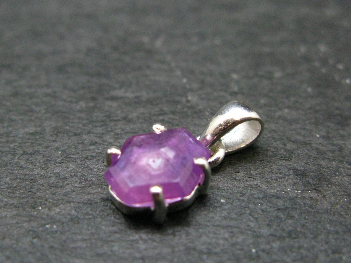 Ruby Crystal Silver Pendant from Africa - 0.6" - 1.25 Grams
