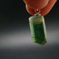 Gem Watermelon Tourmaline Crystal Silver Pendant From Brazil - 0.9" - 2.38 Grams