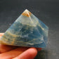 Lemurian Aquatine Blue Calcite Pyramid - 2.2" - 136.56 Grams