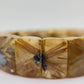 Golden Rutilated Quartz Tile Bracelet – Natural Crystal Statement Jewelry