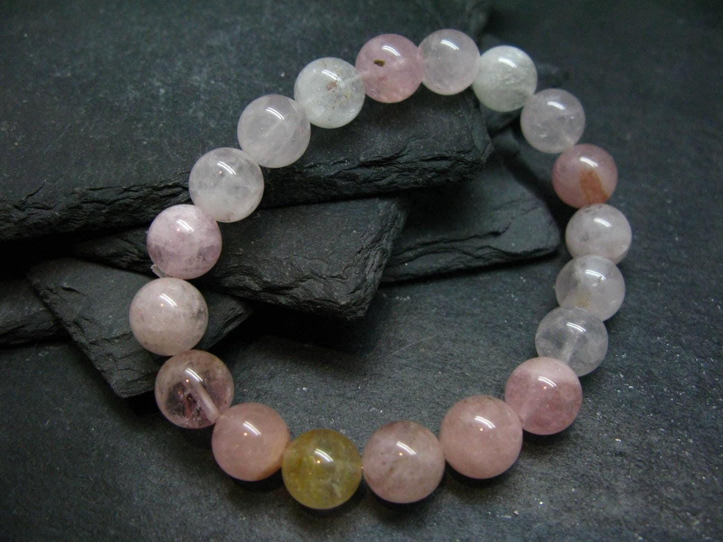 Morganite Genuine Bracelet ~ 7 Inches ~ 10mm Round Beads