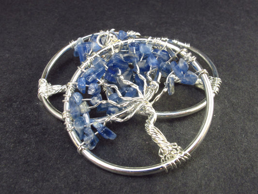 Set of Three Natural Sodalite Tree of Life Pendants