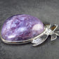 Rare High-Quality Charoite Pendant in SS From Russia - 1.8" - 18.8 Grams
