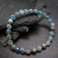 Blue Zircon Genuine Bracelet ~ 6.5 Inches ~ 7mm Facetted Beads