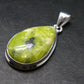 Unique Lizardite Serpentine Silver Plated Pendant from Norway - 1.5" - 4.98 Grams
