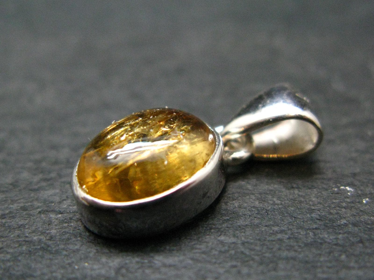 Imperial Topaz Crystal Silver Pendant from Brazil - 0.8" - 2.15 Grams
