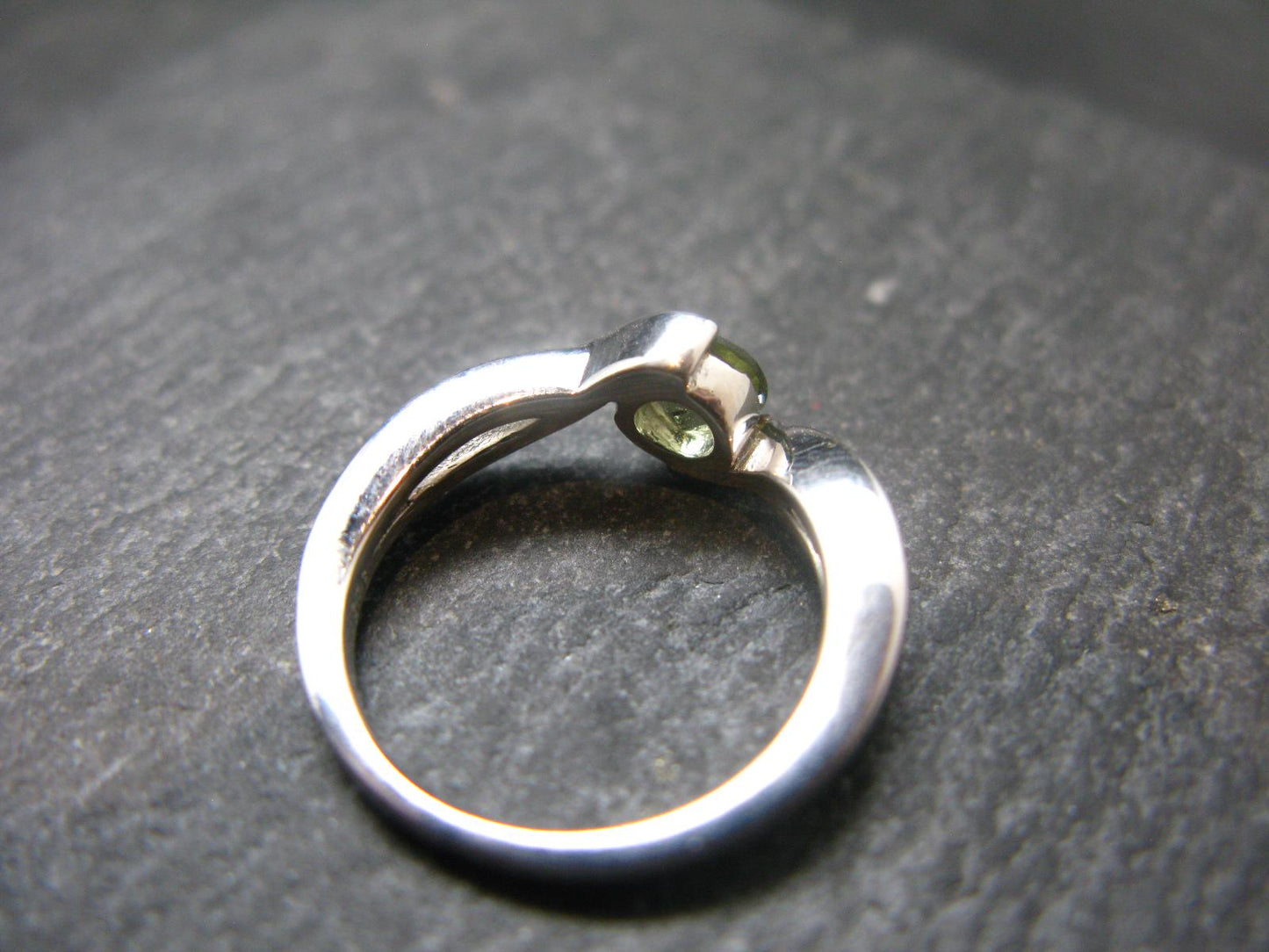 Moldavite Sterling Silver Ring From Czech Republic - Size 5 - 2.39 Grams