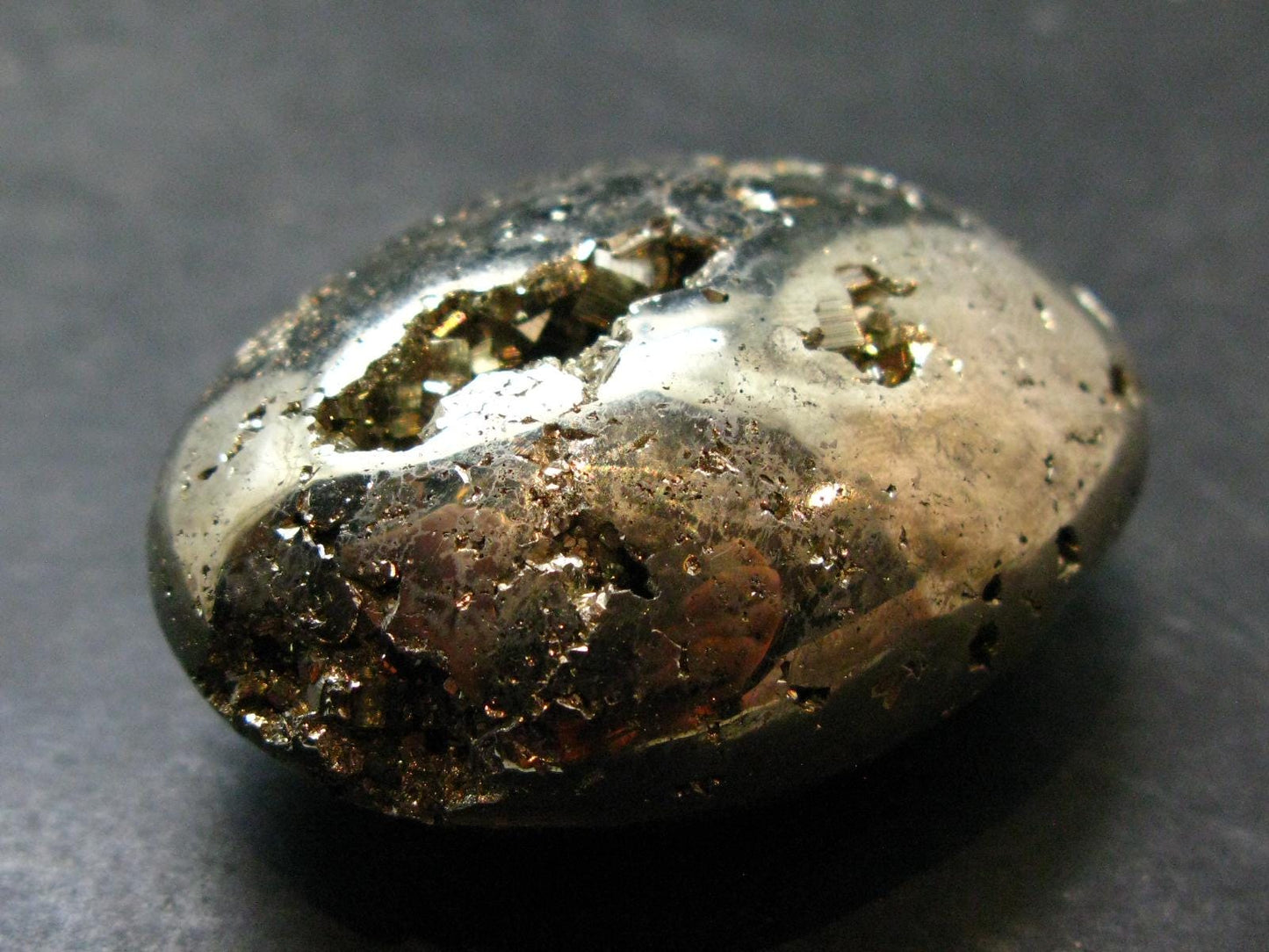 Pyrite Crystallized Tumbled Stone From Peru - 2.1" - 133.83 Grams
