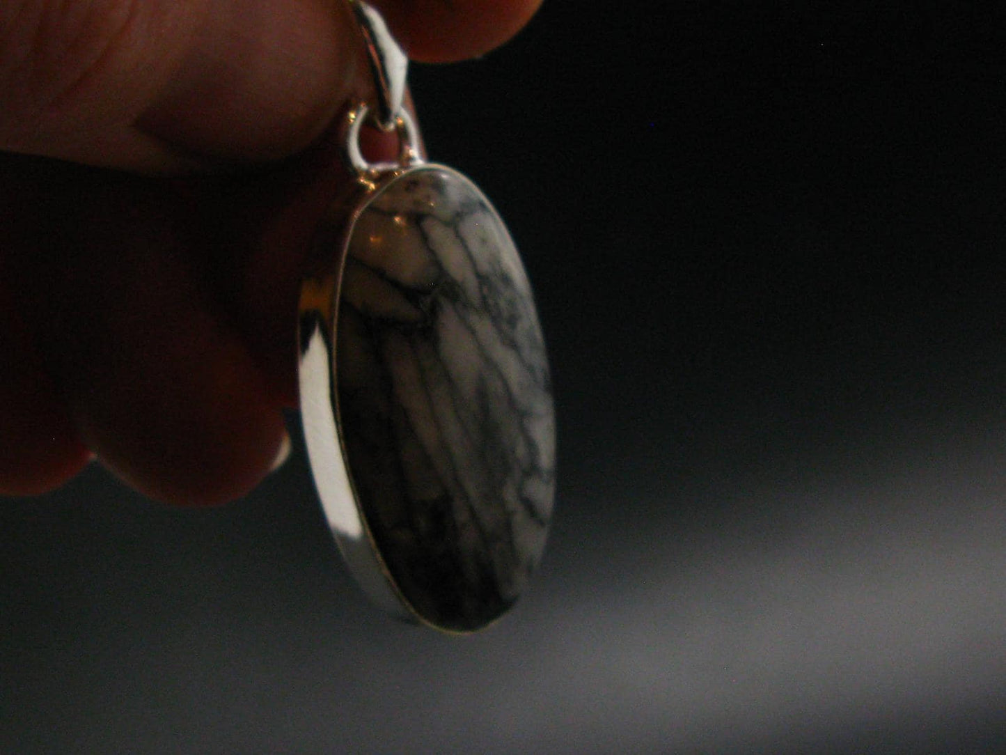 Pinolite Silver Plated Pendant from Austria - 1.5" - 5.89 Grams