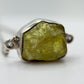 Raw Chrysoberyl Adjustable Bracelet Yellow Green Gemstone Silver Crystal Bracelet