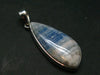 Rare Blue Scheelite Silver Pendant From Turkey - 1.8" - 6.94 Grams