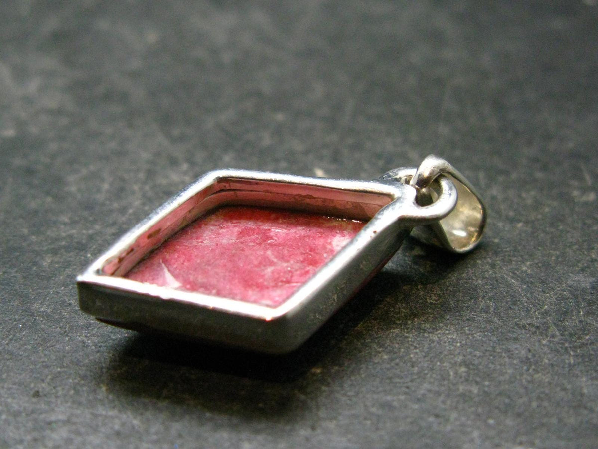 Thulite Silver Pendant From Norway - 1.2"