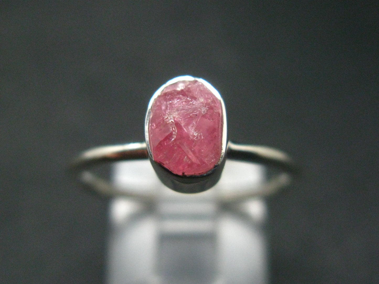 Rhodochrosite Silver Ring From Alma Colorado - 2.08 Grams - Size 8