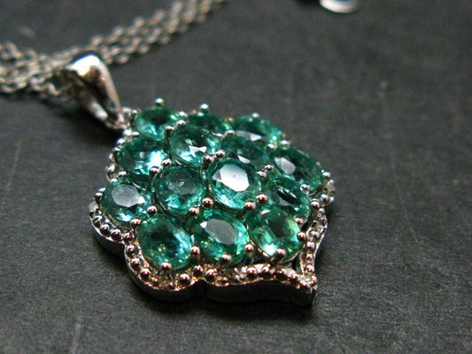 Emerald Silver Pendant W/Chain From Colombia - 4.51 Grams Total