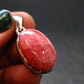 Rhodochrosite Silver Plated Pendant From Argentina - 1.2" - 6.78 Grams