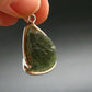 Moldavite Tektite Silver Clover Pendant from Czech Republic - 1.5" - 6.52 Grams
