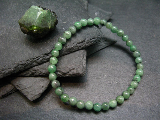Green Garnet Tsavorite Genuine Bracelet ~ 7 Inches ~ 6mm Round Beads