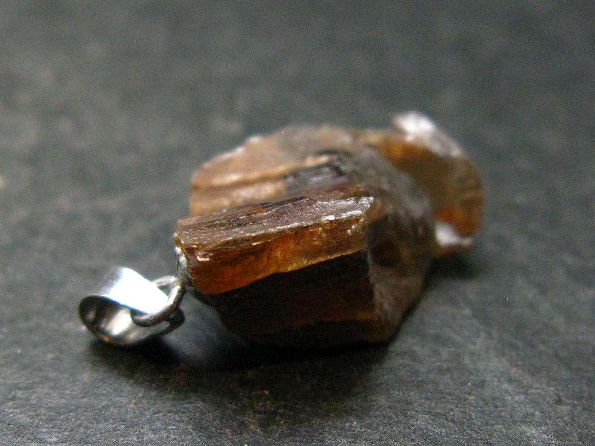 Rare Enstatite Crystal 925 Silver Pendant From Tanzania - 0.9" - 2.33 Grams