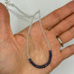 Blue Sapphire & White Topaz Beaded Necklace: Gemstone Healing Crystal