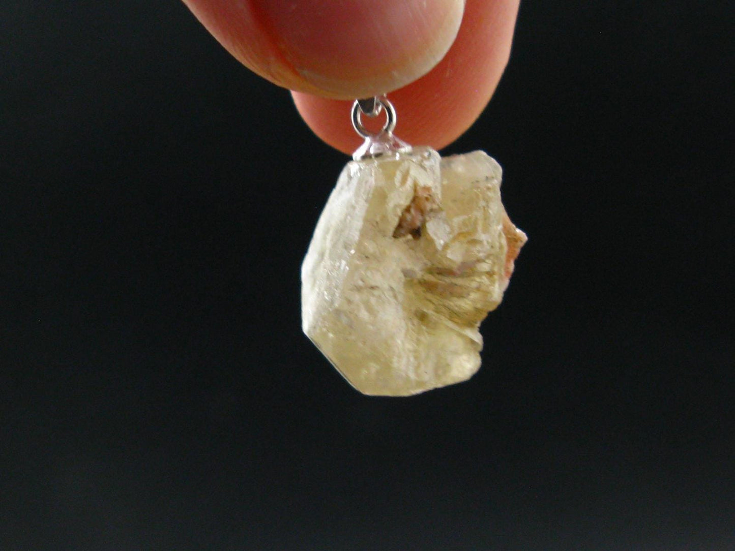 Cerussite Cerusite Crystal Silver Pendant From Morocco - 0.9" - 7.07 Grams